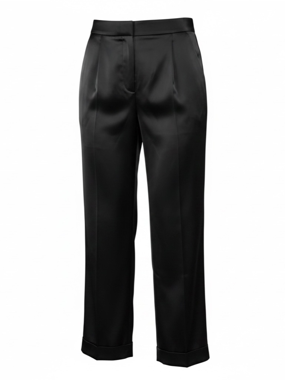House of Harlow 1960 Black Straight-Leg Satin Trousers